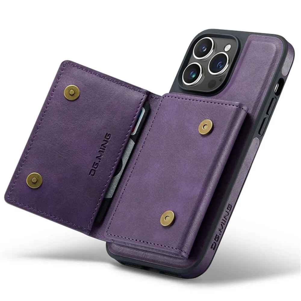 DG.MING M5 Series Magnetic 2-in-1 Wallet Leather Phone Case For iPhone 13 ProMax